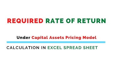 How to calculate required rate of return under CAPM model in excel spreadsheet