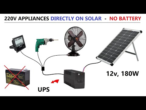 possible run 220v ac appliances with 12v 180w solar panel without battery