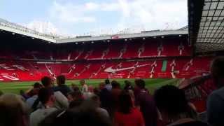 Inside tunnel at Manchester United's Old Trafford football ground