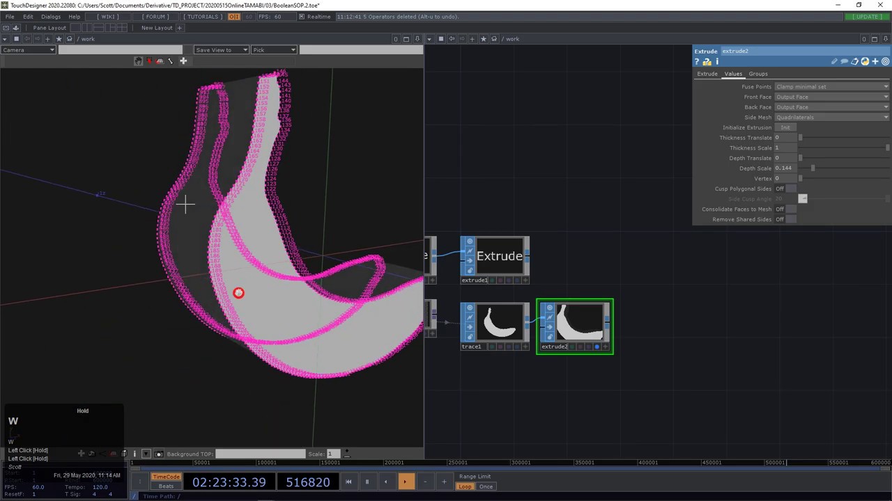 Extrude SOP, Trace SOP in TouchDesigner - YouTube