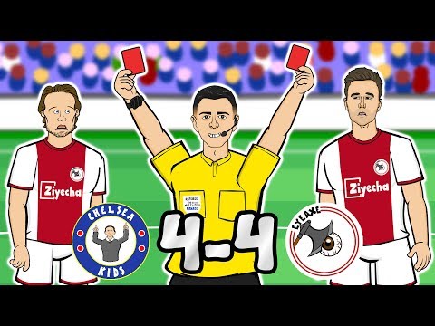 2 SENT OFF 4 4 Chelsea Vs Ajax Champions League 2019 Parody Goals Highlights 2 Red Cards 