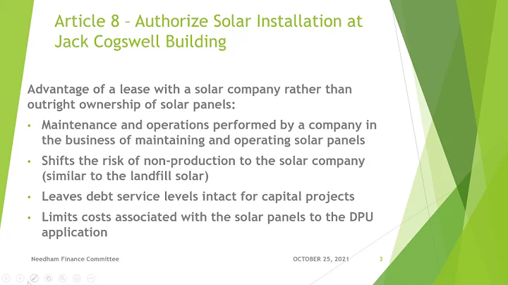 ARTICLE 8 - APPROPRIATE FOR SOLAR INSTALLATION AT ...