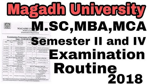 Magadh University MSC MBA MCA EXAMINATION Routine 2018