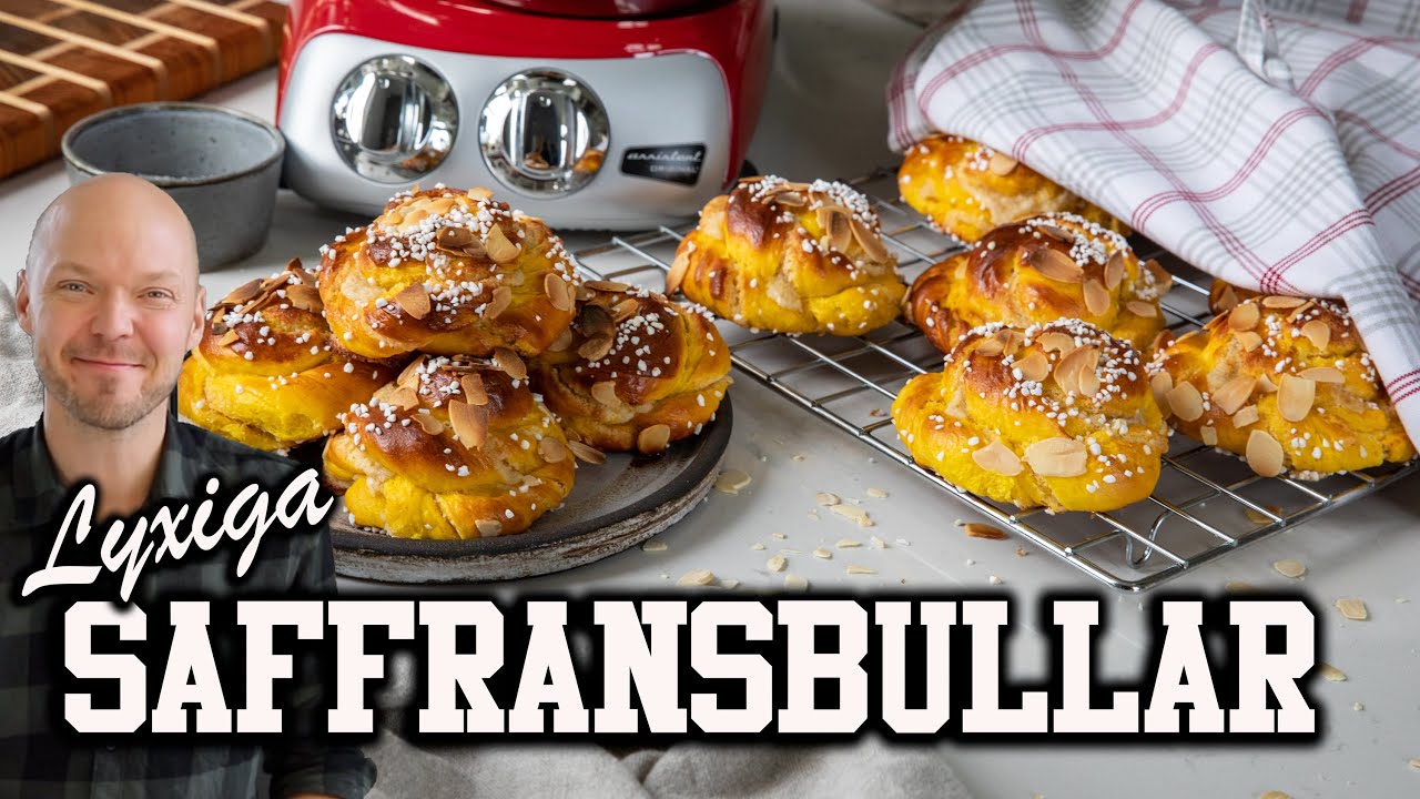 Lyxiga saffransbullar med mandelmassa och vanilj, julens godaste bulle!