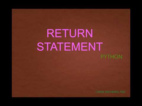 Return Statement in Python