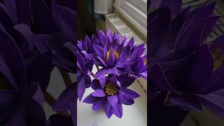 Handmade foam sheet water lilies in deep purple bloom 💜