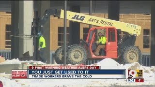 Trade workers brave the cold