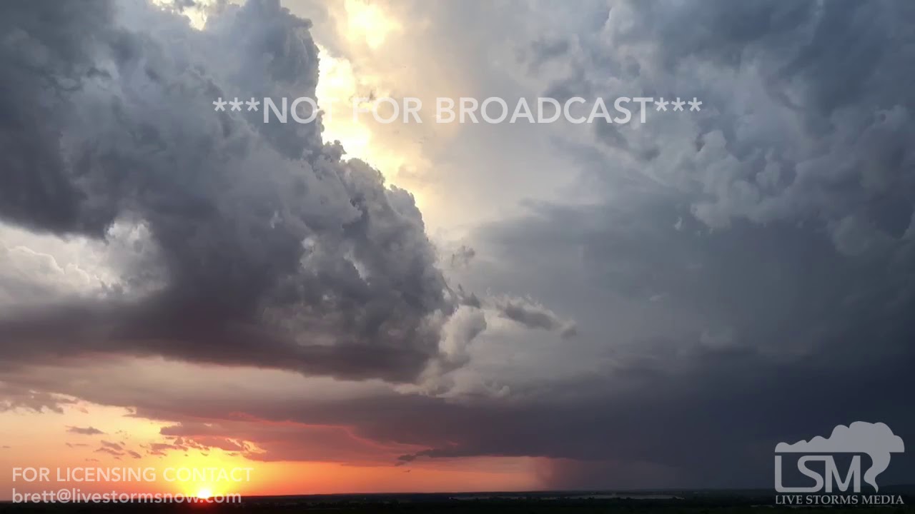 052518 Richland Springs, TX Stunning Sunset Tornado Warning Video