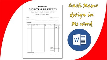 CASH MEMO DESIGN IN MS WORD |How to design a Cash Memo in Ms word| SIMPLE CASH MEMO DESIGN|