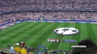 Atletico madrid fans at their best as they jeer way through uefa's
cheesy champions league anthem before quarter final match against real
madrid.