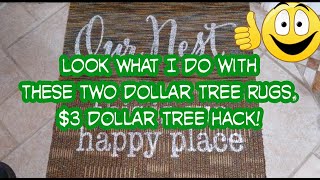 🌳$3 Dollar Tree Rug Hack🌳Look What I Do with Two Dollar Tree Rugs and a NonSlip Rug Underlay! "💡"