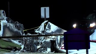 Overnight plane crash scene