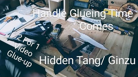 Hidden Tang / Ginzu knife Handle Glue-up #blade #woodworking