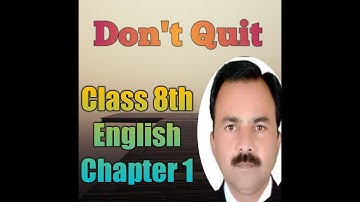Class 8th ll English Chapter 1 Don
