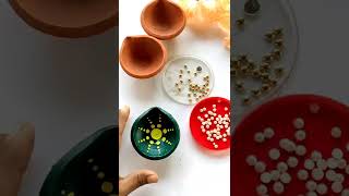 Easy Way To Decorate Diya At Home | DIY | Diya Decoration Ideas | Diwali #ytshorts #treanding