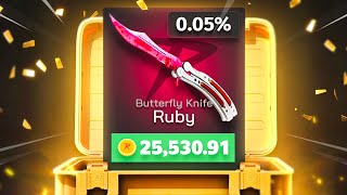 IT FINALLY HAPPENED.. INSANE 0.05% BUTTERFLY RUBY KNIFE PULL!