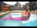 Real Mermaid Treasure Hunting Live Mermaid's Tale 3 In Our Pool | Toys Academy