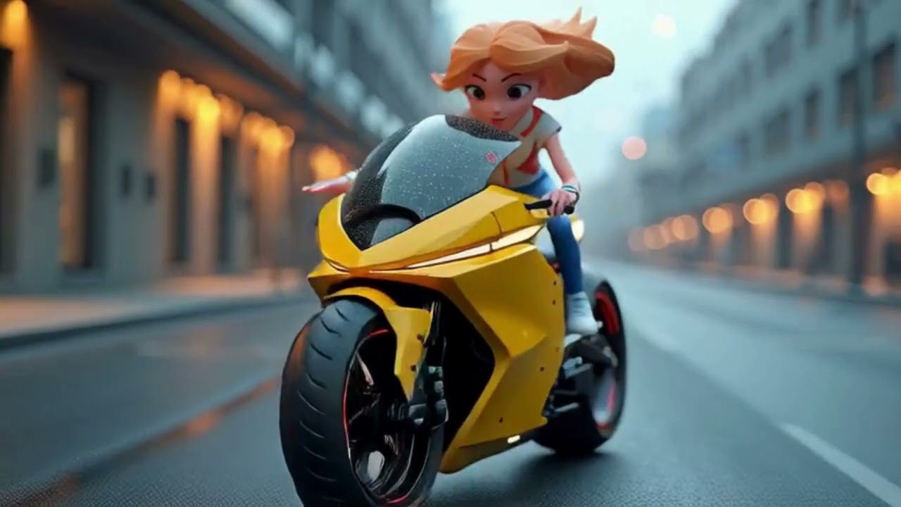 Futuristic Motorcycle Stunt in a Cyberpunk City