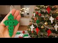 🎄EASY Crochet CHRISTMAS Cross Tree Ornament 😍 How Crochet Cross Ornament 💫