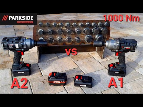 Screw ripper Parkside Performance PASSP 20 Li A2 vs A1 impact wrench. Test up to 1000Nm. Part 2 KO