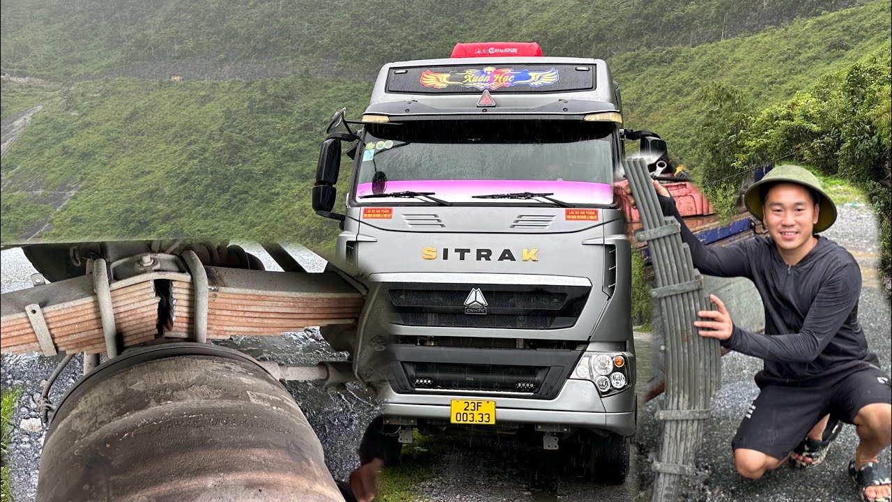 Rescue and replace the springs for the trailer on the lonely tree pass in Yen Minh