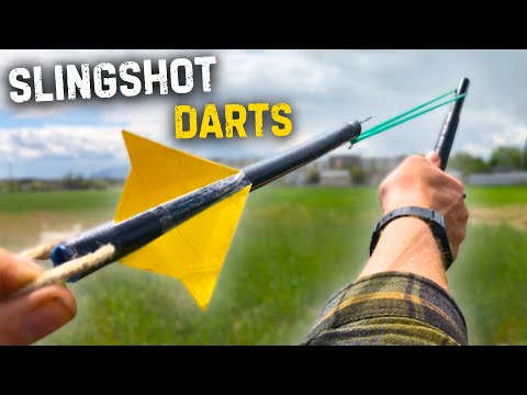 Homemade Slingshot Darts! (super easy build)