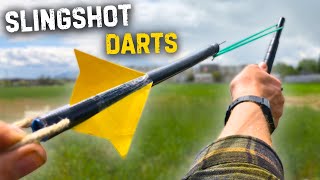 Homemade Slingshot Darts! (super easy build)