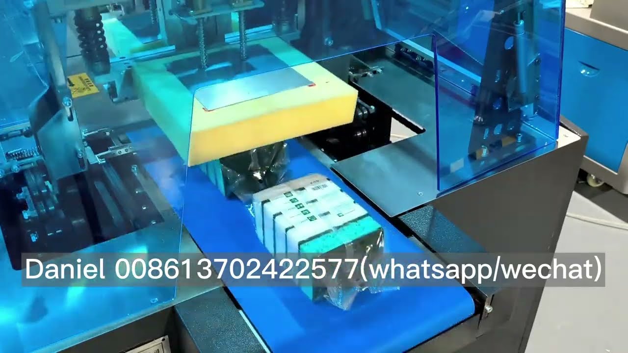 How to packing the scouring pad into bag by machine? Scourer packing machine