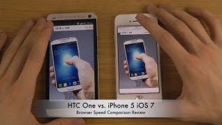 HTC One vs. iPhone 5 iOS 7 - Browser Speed Comparison Review