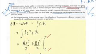 Ap Physics Mechanics 2014 #1 work energy calculus graphing problem