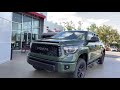 Cameron giving us a wonderful look on this new 2020 Tundra Pro in the Army Green