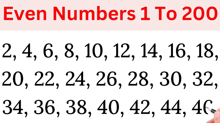 Even numbers 1 to 200 | list of even numbers from 1 to 200 | 1 to 200 even numbers