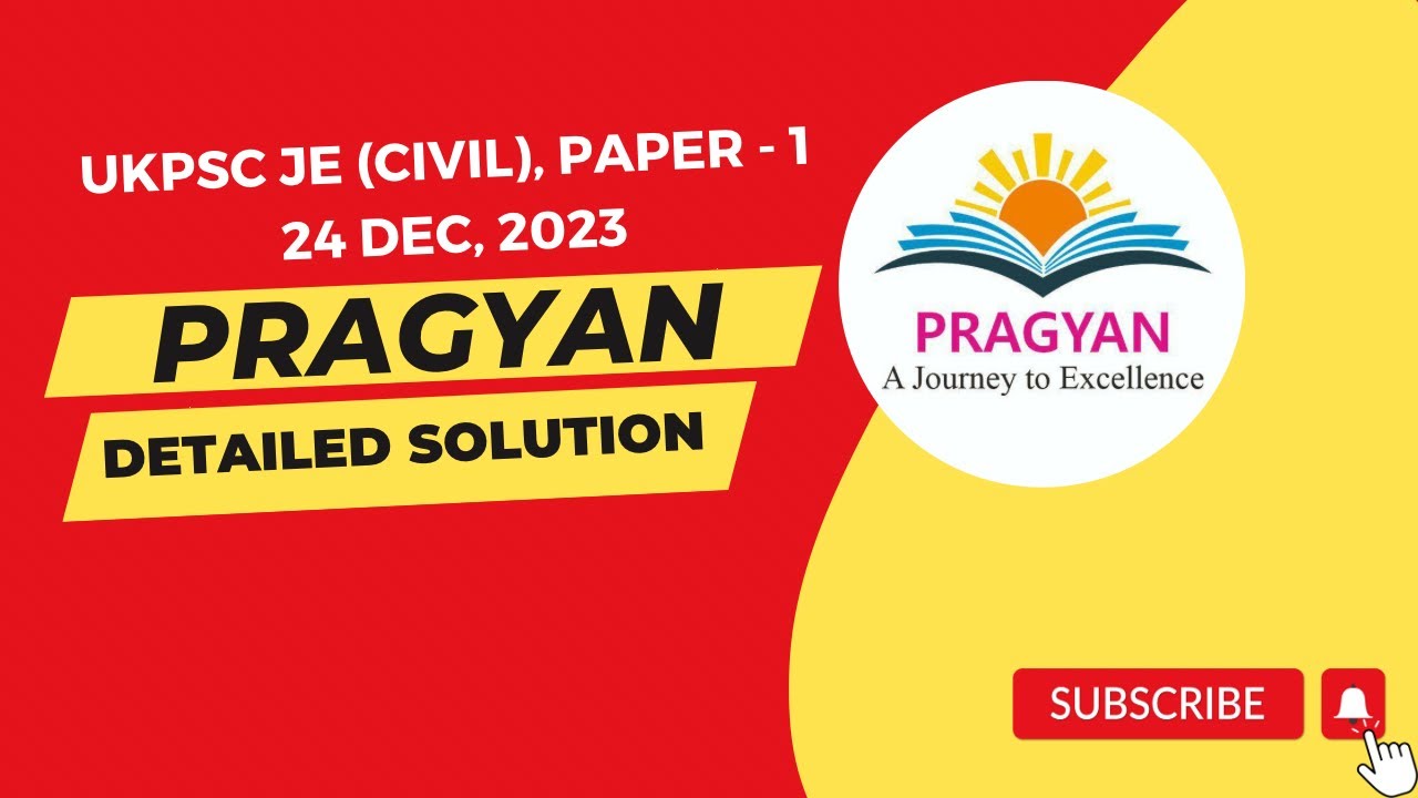 UKPSC JE, 2023 PAPER 1 CIVIL ENGINEERING Authentic Detailed Solution💯💯💯