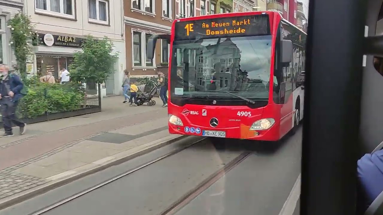 BSAG Bremen Mitfahrt Linie 1E (SEV/Schienenersatzverkehr/Bus/Huchting)