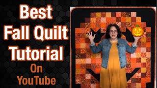 🎃 Pumpkin Quilt 🧡 Full DETAILED Tutorial EASY