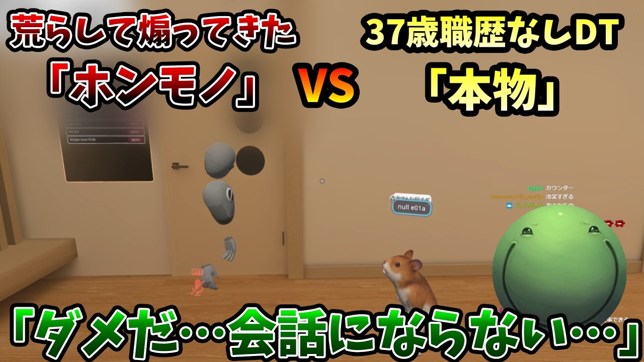【VRC】ホンモノの荒らしと37歳職歴なしDTの本物で会話させるはりーシ【2026/02/07】