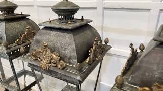 Large French 19thC Style Bronze & Iron Lantern