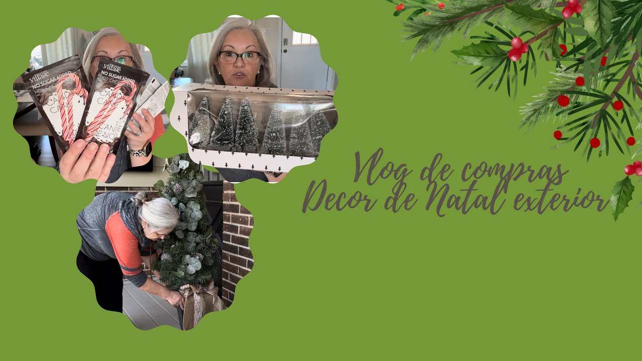 Vlog de compras 🎄~Homesence/Walmart/Temu~ Decoração Exterior do Natal🎄