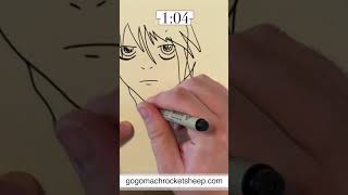 Drawing "L" from Death Note in Two Minutes! #artchallenge #anime #manga #deathnote #fanart