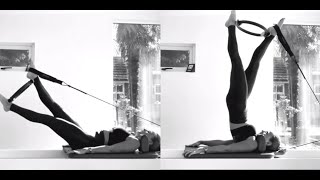 Blue Spandex Leggings Scissors Pilates Home Exercises