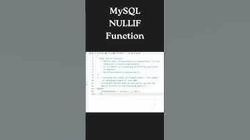 NULLIF Function In MySQL | Control Flow Function in MySQL | #mysql #viralvideoshorts #coading