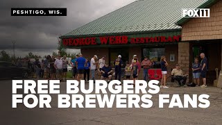 Brewers fans sizzle with excitement as hundreds line up for George Webb hamburger giveaway