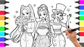 Drawing KPop Demon Hunters Characters Part 69 / Satisfying Huntrix Coloring Pages / Rumi Mira Zoey