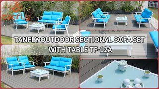 TANFLY OUTDOOR SECTIONAL SOFA SET WITH TABLE TF-12A