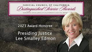 2023 Distinguished Service Award—Tribute to Presiding Justice Lee Smalley Edmon
This tribute video honoring Presiding Justice Lee Smalley Edmon, the first woman to be named presiding judge of the Superior Court of Los Angeles County, was created for the 2023 award ceremony.
Each year, the Distinguished Service Award recognizes people and organizations for their extraordinary leadership and contributions to the administration of justice in California.
Learn more about Presiding Justice Edmon and her work: https://newsroom.courts.ca.gov/news/judicial-council-announces-2023-distinguished-service-award-recipients 2023 Distinguished Service Award—Tribute to Presiding Justice Lee Smalley Edmon