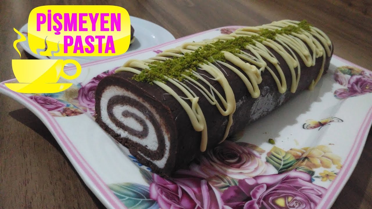 Pişmeyen Bisküvili Kolay Rulo Pasta Tarifi YouTube