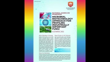 Microbial Biotechnology Workshop for BSc & MSc Students in Mandsaur University on 9th and 10th March