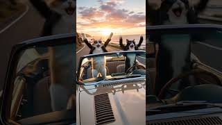 ZZ Top Energy… cats on a road. #funny  #cats  #cat #aivideo