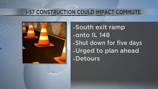 I-57 Exit 65 closes for construction in southern Illinois