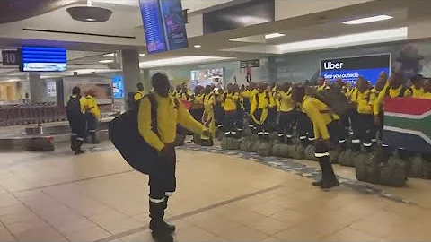 More than 200 South African firefighters arrive in Edmonton, Canada, to help fight wildfires
